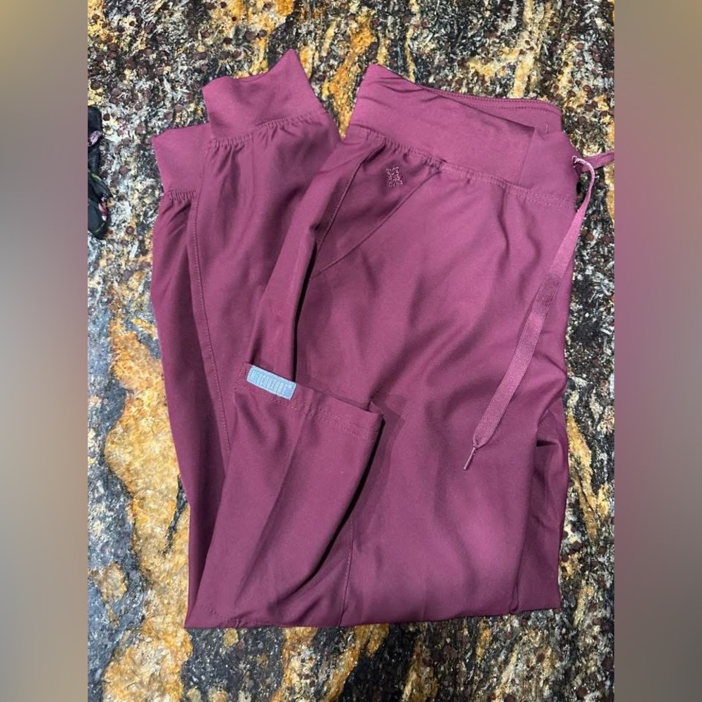 Med Couture Burgundy Track Pants